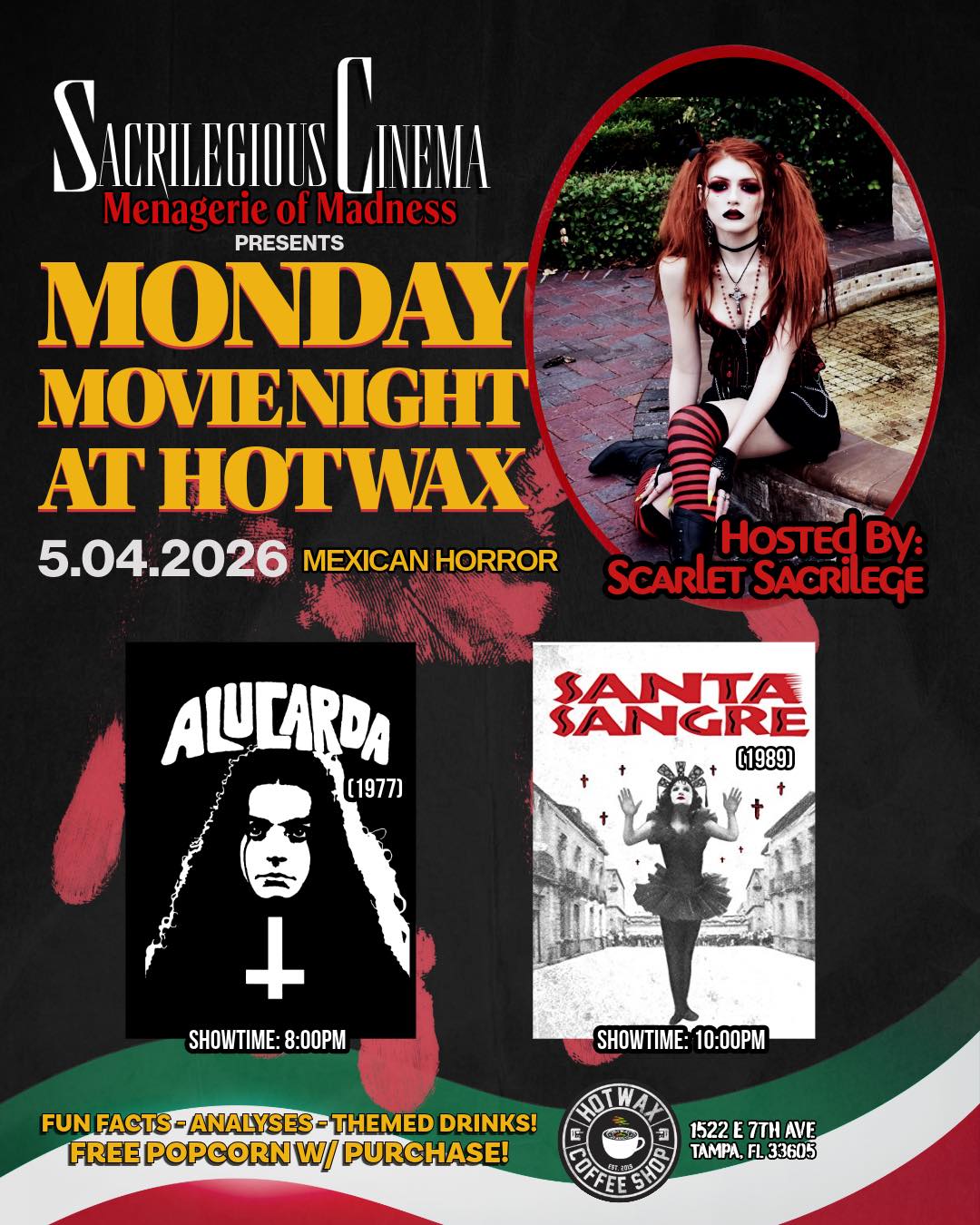 5/4/2026 – Alucarda (1977) and Santa Sangre (1989)